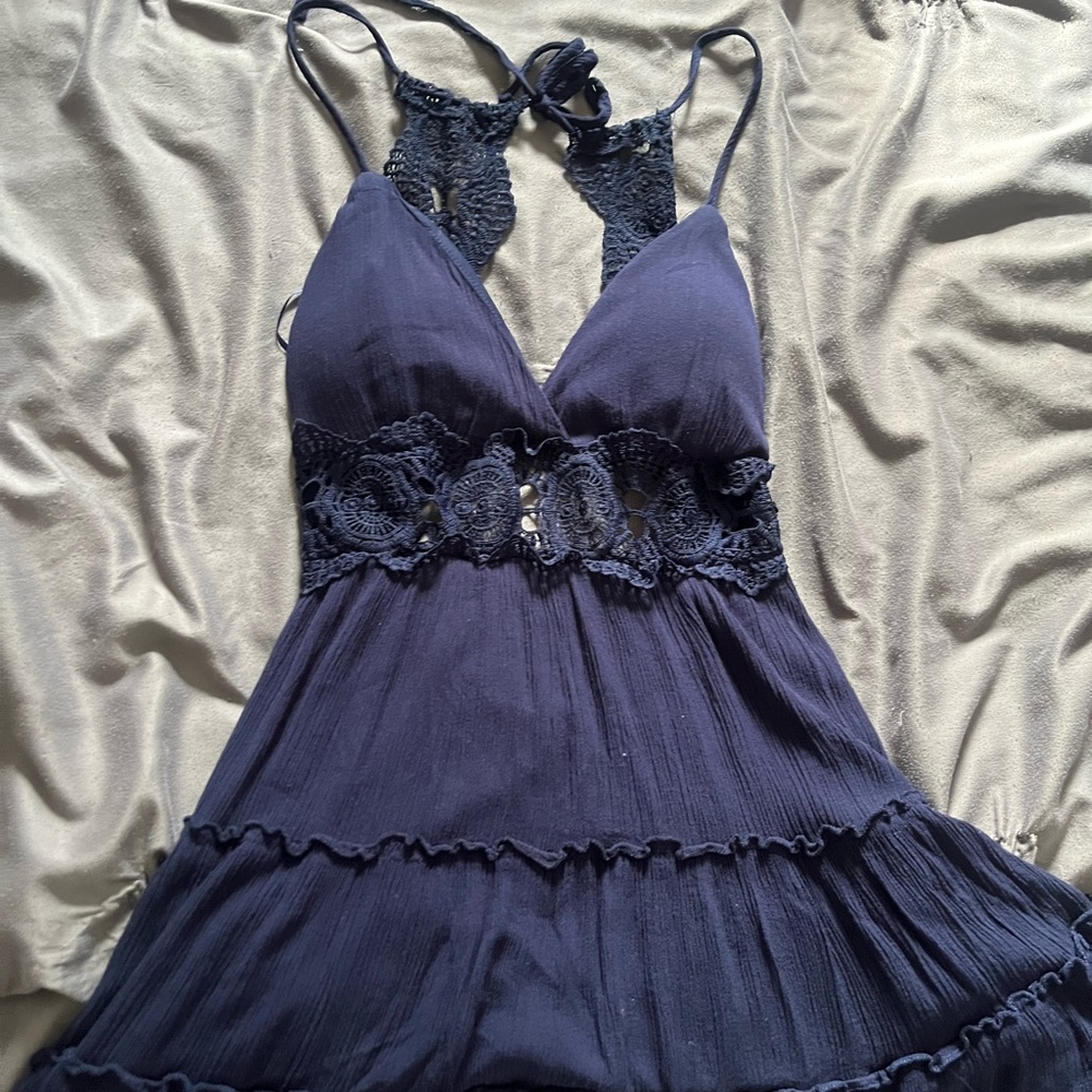 Baby doll dress with lace back detail